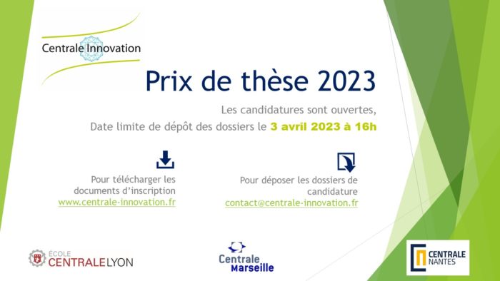 Prix de thèse Centrale Innovation - Édition 2023